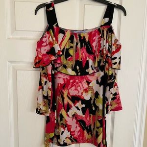 Colorful blouse with shoulder straps size medium
